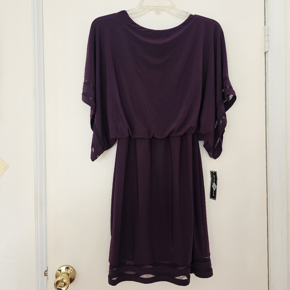NWT. 4 Petite. Elegant Purple/Plum Women's Dress